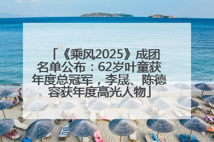 《乘风2025》成团名单公布：62岁叶童获年度总冠军，李晟、陈德容获年度高光人物