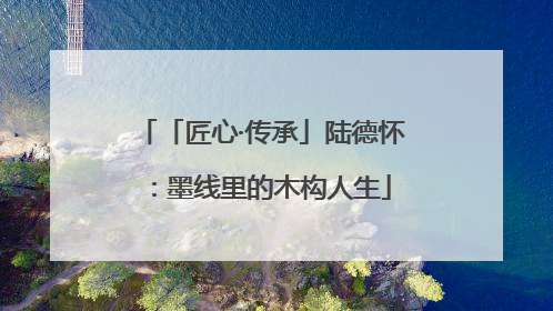 「匠心·传承」陆德怀：墨线里的木构人生