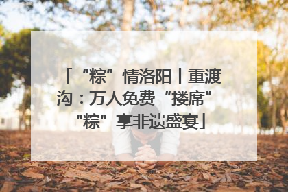 “粽”情洛阳丨重渡沟：万人免费“搂席” “粽”享非遗盛宴