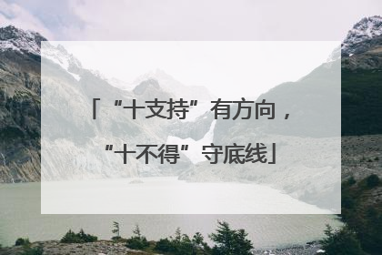 “十支持”有方向，“十不得”守底线