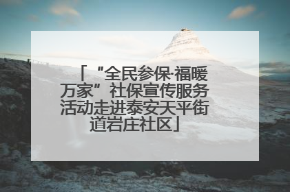 “全民参保·福暖万家”社保宣传服务活动走进泰安天平街道岩庄社区
