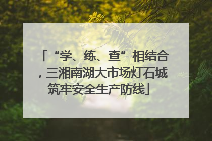 “学、练、查”相结合，三湘南湖大市场灯石城筑牢安全生产防线