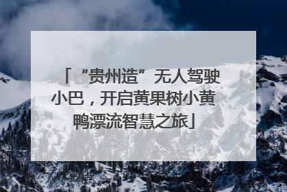 “贵州造”无人驾驶小巴，开启黄果树小黄鸭漂流智慧之旅