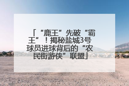 “鹿王”先破“霸王”！揭秘盐城3号球员进球背后的“农民街游侠”联盟