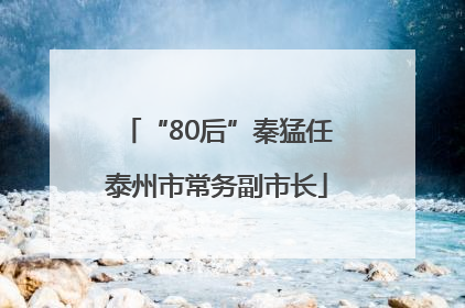 “80后”秦猛任泰州市常务副市长
