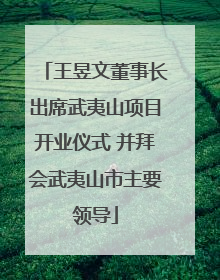 王昱文董事长出席武夷山项目开业仪式 并拜会武夷山市主要领导
