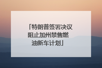 特朗普签署决议 阻止加州禁售燃油新车计划