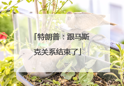 特朗普：跟马斯克关系结束了