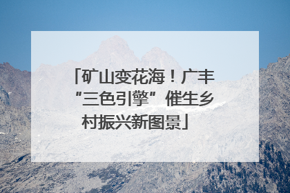 矿山变花海！广丰“三色引擎”催生乡村振兴新图景