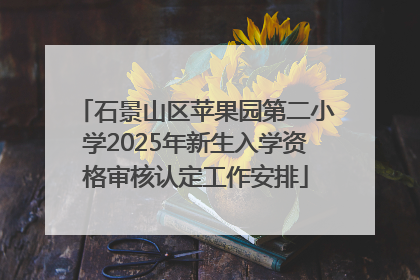 石景山区苹果园第二小学2025年新生入学资格审核认定工作安排