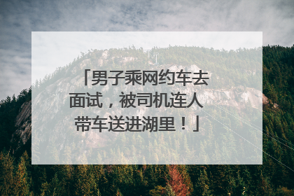 男子乘网约车去面试，被司机连人带车送进湖里！