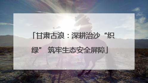 甘肃古浪：深耕治沙“织绿” 筑牢生态安全屏障