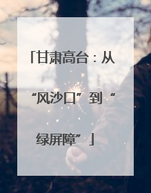 甘肃高台：从“风沙口”到“绿屏障”