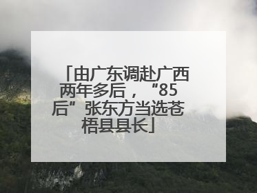 由广东调赴广西两年多后，“85后”张东方当选苍梧县县长