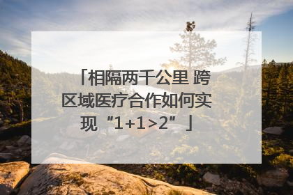 相隔两千公里 跨区域医疗合作如何实现“1+1>2”