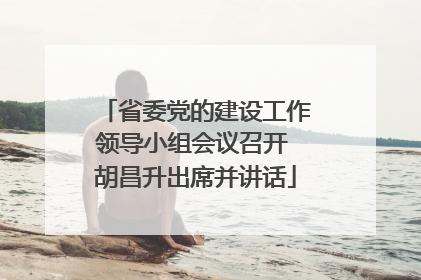 省委党的建设工作领导小组会议召开 胡昌升出席并讲话