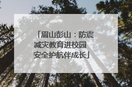 眉山彭山：防震减灾教育进校园 安全护航伴成长