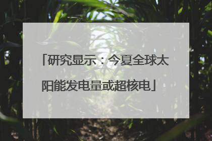 研究显示：今夏全球太阳能发电量或超核电
