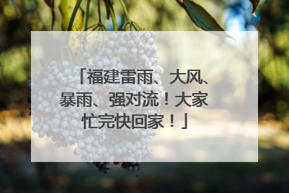福建雷雨、大风、暴雨、强对流！大家忙完快回家！