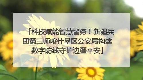 科技赋能智慧警务！新疆兵团第三师喀什垦区公安局构建数字防线守护边疆平安