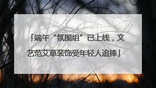 端午“氛围组”已上线，文艺范艾草装饰受年轻人追捧