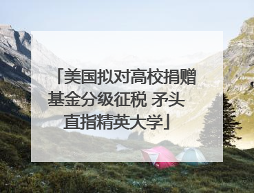 美国拟对高校捐赠基金分级征税 矛头直指精英大学