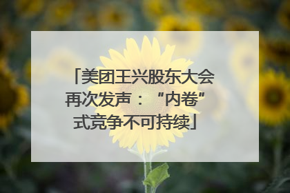 美团王兴股东大会再次发声：“内卷”式竞争不可持续