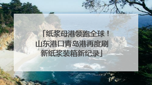 纸浆母港领跑全球！山东港口青岛港再度刷新纸浆装箱新纪录