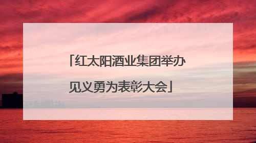 红太阳酒业集团举办见义勇为表彰大会