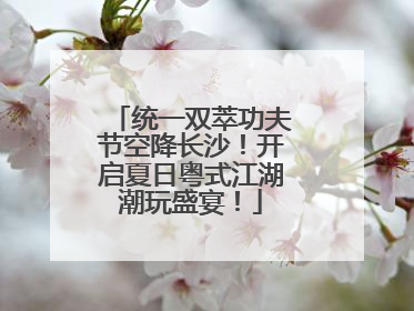 统一双萃功夫节空降长沙！开启夏日粤式江湖潮玩盛宴！