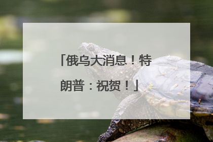 俄乌大消息！特朗普：祝贺！