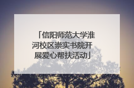 信阳师范大学淮河校区崇实书院开展爱心帮扶活动