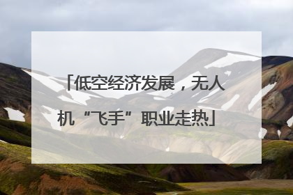 低空经济发展，无人机“飞手”职业走热