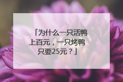 为什么一只活鸭上百元，一只烤鸭只要25元？