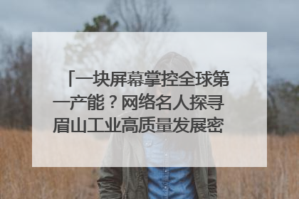 一块屏幕掌控全球第一产能？网络名人探寻眉山工业高质量发展密码｜网络名人四川行