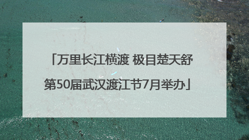 万里长江横渡 极目楚天舒 第50届武汉渡江节7月举办