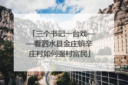 三个书记一台戏——看泗水县金庄镇辛庄村如何强村富民
