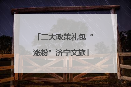 三大政策礼包“涨粉”济宁文旅