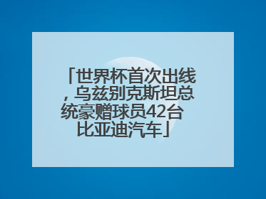 世界杯首次出线，乌兹别克斯坦总统豪赠球员42台比亚迪汽车