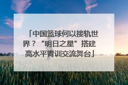 中国篮球何以接轨世界？“明日之星”搭建高水平青训交流舞台