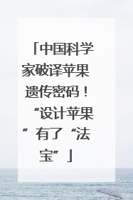 中国科学家破译苹果遗传密码！“设计苹果”有了“法宝”