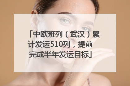 中欧班列（武汉）累计发运510列，提前完成半年发运目标