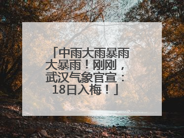 中雨大雨暴雨大暴雨！刚刚，武汉气象官宣：18日入梅！