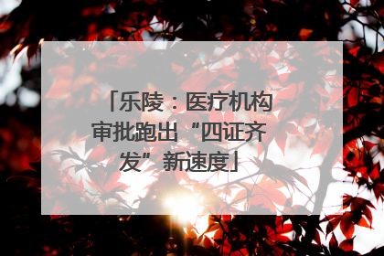 乐陵：医疗机构审批跑出“四证齐发”新速度