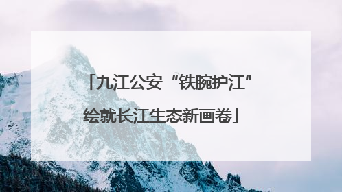 九江公安“铁腕护江”绘就长江生态新画卷