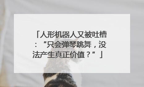 人形机器人又被吐槽：“只会弹琴跳舞，没法产生真正价值？”