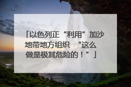 以色列正“利用”加沙地带地方组织  “这么做是极其危险的！”