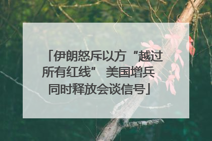 伊朗怒斥以方“越过所有红线” 美国增兵同时释放会谈信号