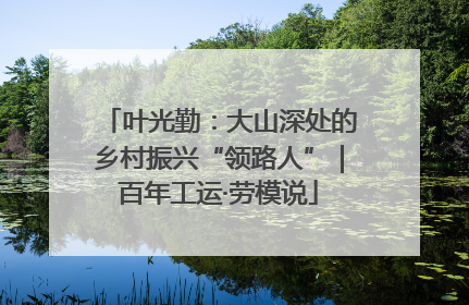 叶光勤：大山深处的乡村振兴“领路人”｜百年工运·劳模说