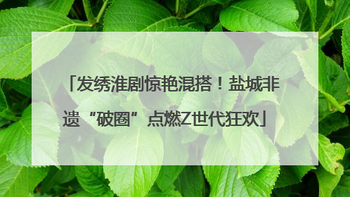 发绣淮剧惊艳混搭！盐城非遗“破圈”点燃Z世代狂欢